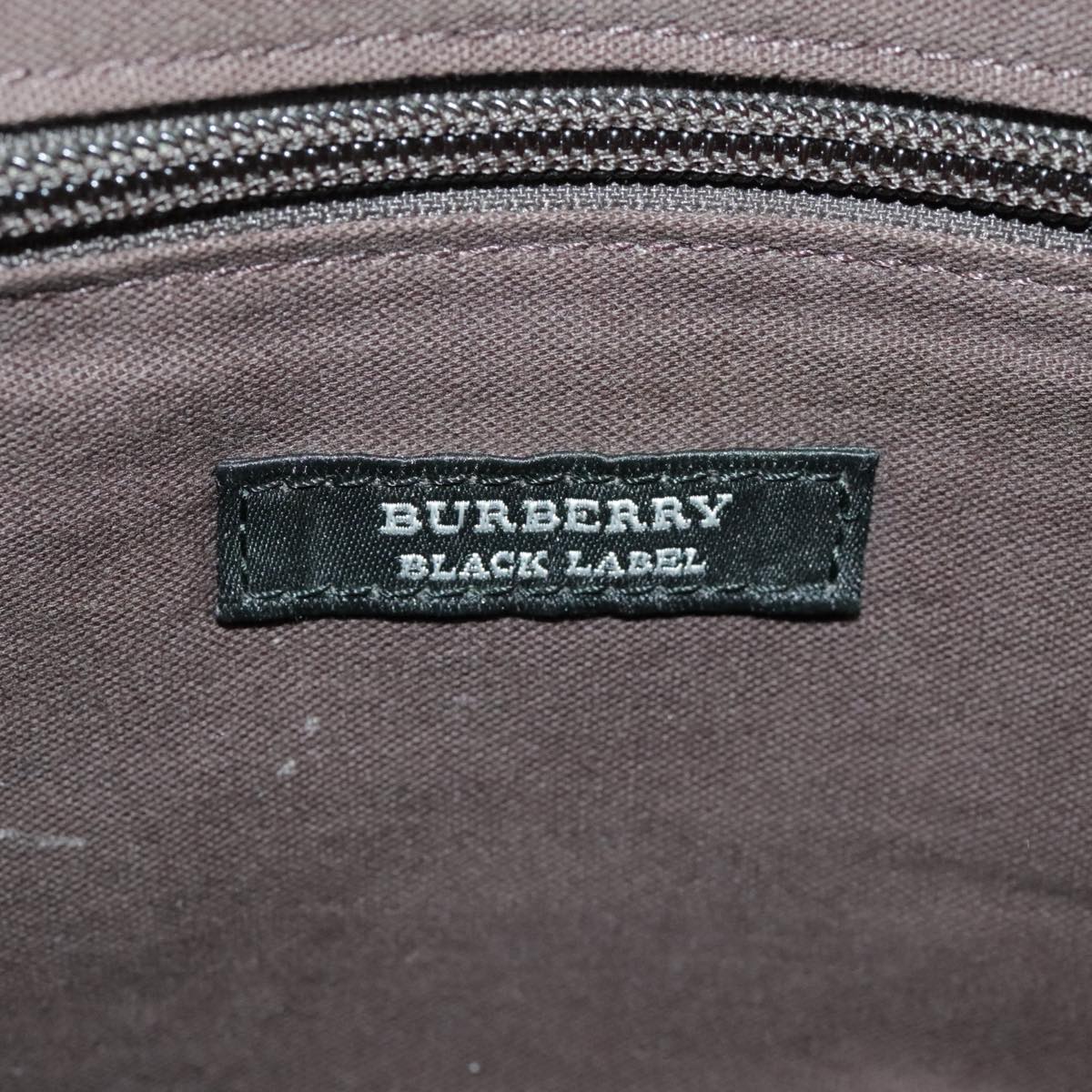 BURBERRY Black label Hand Bag Canvas White Silver Auth ti2347