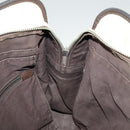 BURBERRY Black label Hand Bag Canvas White Silver Auth ti2347-30