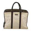 BURBERRY Black label Hand Bag Canvas White Silver Auth ti2347-13