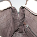 BURBERRY Black label Hand Bag Canvas White Silver Auth ti2347-31