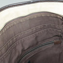 BURBERRY Black label Hand Bag Canvas White Silver Auth ti2347-33