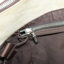 BURBERRY Black label Hand Bag Canvas White Silver Auth ti2347-36