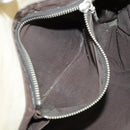 BURBERRY Black label Hand Bag Canvas White Silver Auth ti2347-37