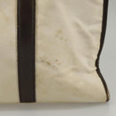 BURBERRY Black label Hand Bag Canvas White Silver Auth ti2347-2