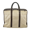 BURBERRY Black label Hand Bag Canvas White Silver Auth ti2347-4