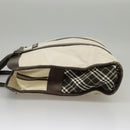 BURBERRY Black label Hand Bag Canvas White Silver Auth ti2347-5