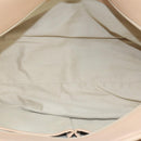 BURBERRY Tote Bag Canvas Leather Beige Ivory Silver Auth ti2348-12