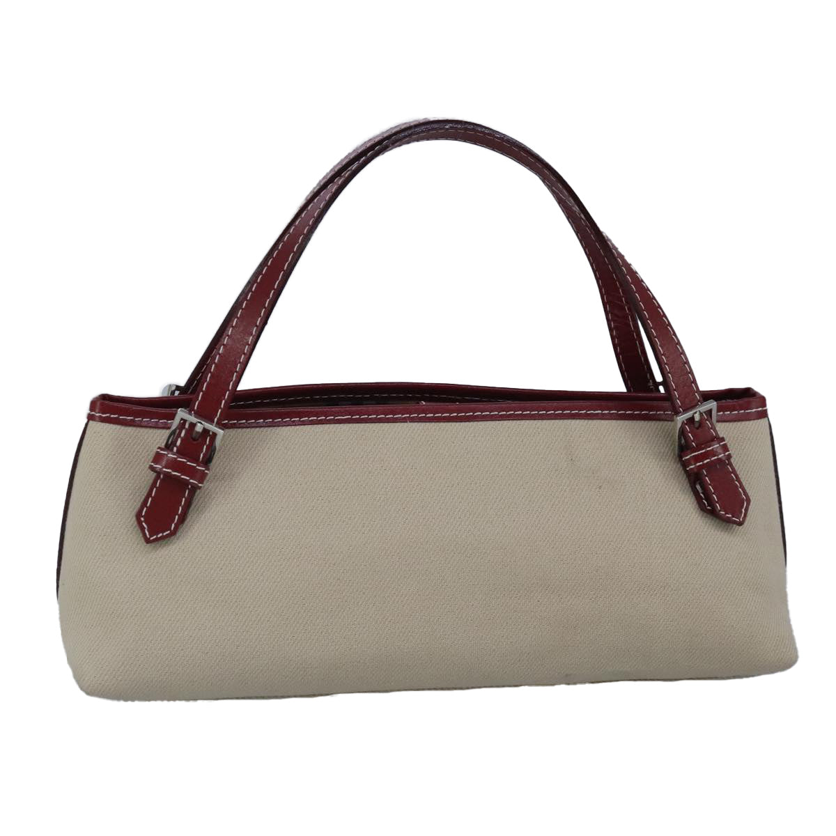 BURBERRY Blue Label Hand Bag Canvas Beige Red Auth ti2349