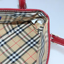 BURBERRY Blue Label Hand Bag Canvas Beige Red Auth ti2349-17