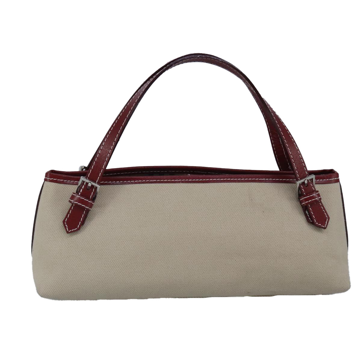 BURBERRY Blue Label Hand Bag Canvas Beige Red Auth ti2349