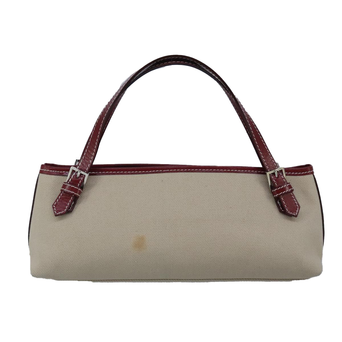 BURBERRY Blue Label Hand Bag Canvas Beige Red Auth ti2349 - 0