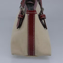 BURBERRY Blue Label Hand Bag Canvas Beige Red Auth ti2349-3