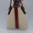BURBERRY Blue Label Hand Bag Canvas Beige Red Auth ti2349-4