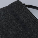 PRADA Pouch Wool Black Auth ti2350-8
