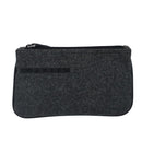 PRADA Pouch Wool Black Auth ti2350-13