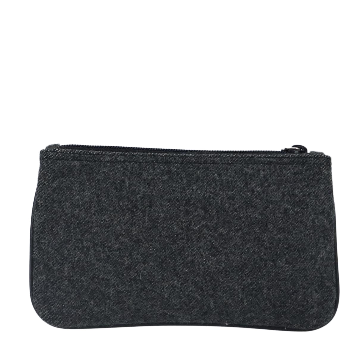 PRADA Pouch Wool Black Auth ti2350 - 0