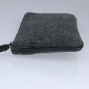 PRADA Pouch Wool Black Auth ti2350-3