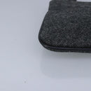 PRADA Pouch Wool Black Auth ti2350-7