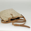 Christian Dior Honeycomb Canvas Shoulder Bag PVC Leather Beige Gold Auth ti2353-9