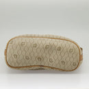 Christian Dior Honeycomb Canvas Shoulder Bag PVC Leather Beige Gold Auth ti2353-5