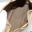 Christian Dior Honeycomb Canvas Shoulder Bag PVC Leather Beige Gold Auth ti2353-12