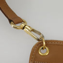 Christian Dior Honeycomb Canvas Shoulder Bag PVC Leather Beige Gold Auth ti2353-23