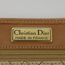 Christian Dior Honeycomb Canvas Shoulder Bag PVC Leather Beige Gold Auth ti2353-24