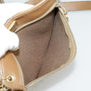 Christian Dior Honeycomb Canvas Shoulder Bag PVC Leather Beige Gold Auth ti2353-26