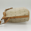 Christian Dior Honeycomb Canvas Shoulder Bag PVC Leather Beige Gold Auth ti2353-3