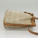 Christian Dior Honeycomb Canvas Shoulder Bag PVC Leather Beige Gold Auth ti2353-4
