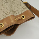 Christian Dior Honeycomb Canvas Shoulder Bag PVC Leather Beige Gold Auth ti2353-7