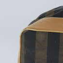 FENDI Pecan Canvas Boston Bag Coated Canvas Khaki Brown Auth ti2355-14