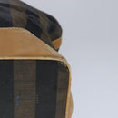 FENDI Pecan Canvas Boston Bag Coated Canvas Khaki Brown Auth ti2355-15