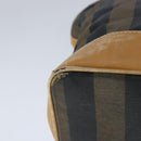 FENDI Pecan Canvas Boston Bag Coated Canvas Khaki Brown Auth ti2355-16