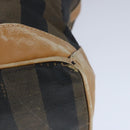 FENDI Pecan Canvas Boston Bag Coated Canvas Khaki Brown Auth ti2355-9