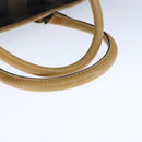 FENDI Pecan Canvas Boston Bag Coated Canvas Khaki Brown Auth ti2355-7