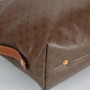 BALLY Hand Bag Coated Canvas Gold Brown Auth ti2357-14