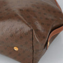 BALLY Hand Bag Coated Canvas Gold Brown Auth ti2357-15