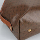 BALLY Hand Bag Coated Canvas Gold Brown Auth ti2357-16