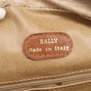 BALLY Hand Bag Coated Canvas Gold Brown Auth ti2357-11