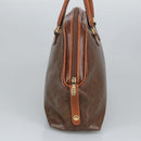 BALLY Hand Bag Coated Canvas Gold Brown Auth ti2357-3