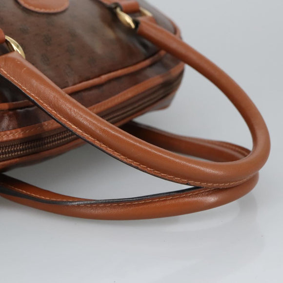 BALLY Hand Bag Coated Canvas Gold Brown Auth ti2357
