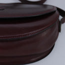 BALLY Shoulder Bag Leather Wine Red Auth ti2361-14