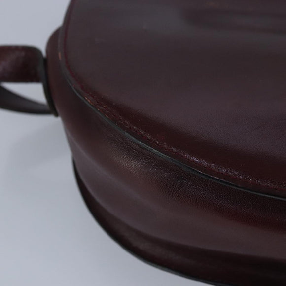 BALLY Shoulder Bag Leather Wine Red Auth ti2361