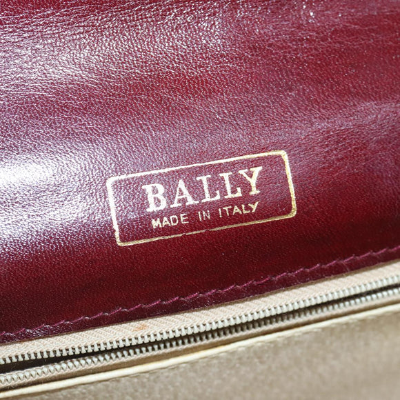 BALLY Shoulder Bag Leather Wine Red Auth ti2361