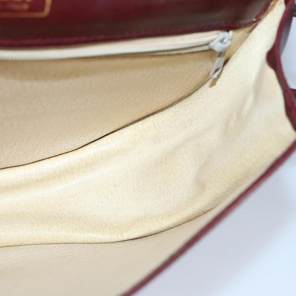 BALLY Shoulder Bag Leather Wine Red Auth ti2361