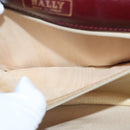 BALLY Shoulder Bag Leather Wine Red Auth ti2361-20