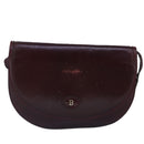 BALLY Shoulder Bag Leather Wine Red Auth ti2361-13