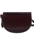 BALLY Shoulder Bag Leather Wine Red Auth ti2361-2