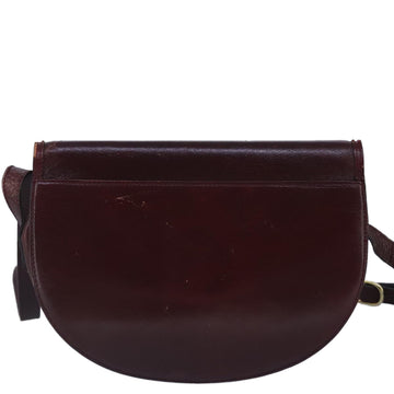 BALLY Shoulder Bag Leather Wine Red Auth ti2361 - 0